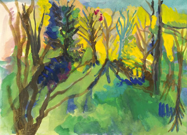 Landscape in Homestead. Gouache on high quality acid-free art paper, 509x12.3in - 22.5x31.5cm. Fig. 036