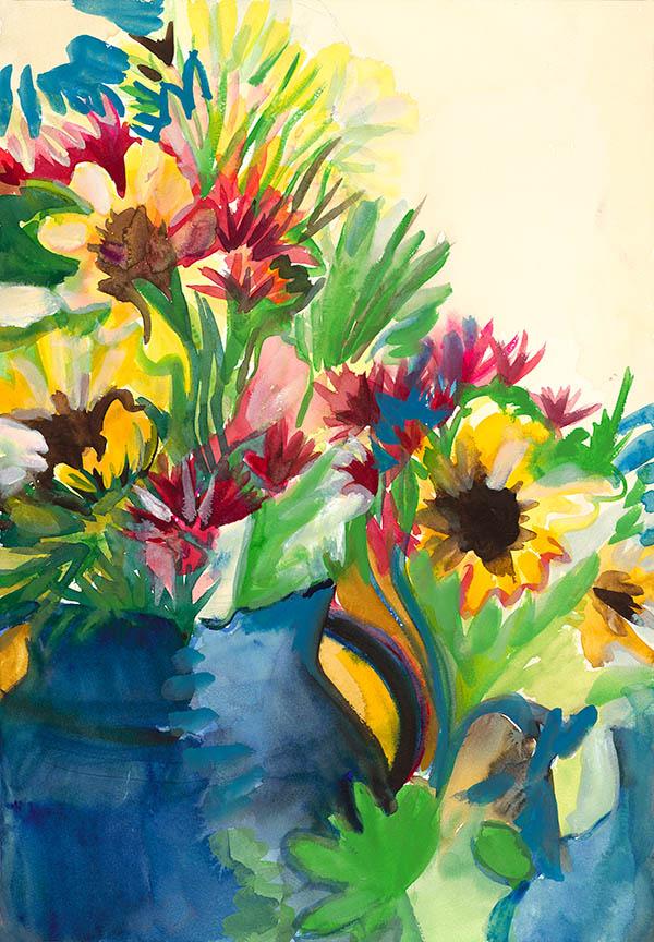 Flowers Studio. Watercolor on quality acid-free art paper, 20x13.8in- 50.7x35.4. Fig. 100