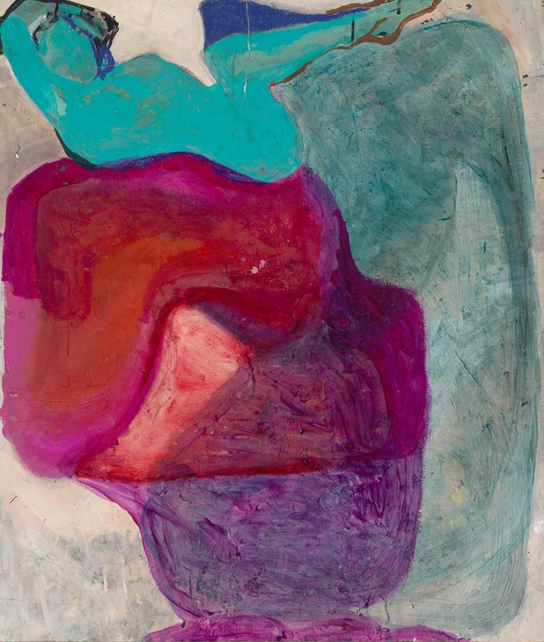 Turquoise Woman. Acrylic and gouache on high quality acid-free art paper, 51.5x44in - 131x111cm, Fig. 001
