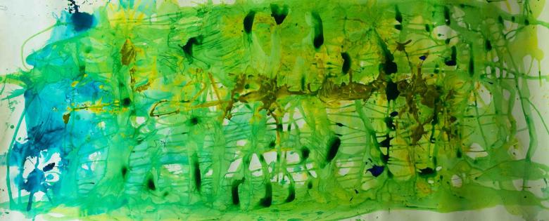 Abstract in Green. Mixed media on paper. Fig 175
