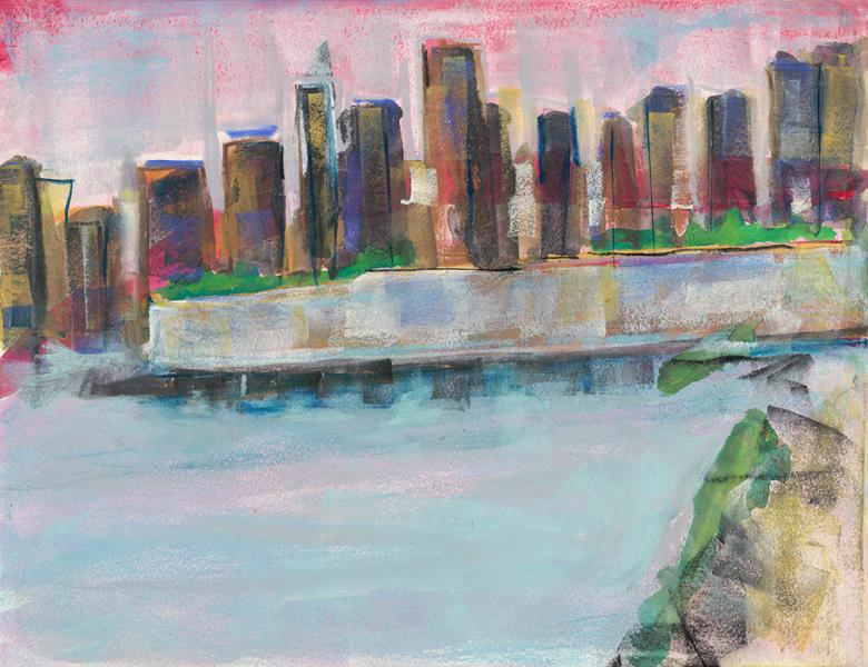 Manhattan. Gouache and mixed media on high quality acid-free art paper, 9x11.6in - 23x29.5cm. Fig. 259