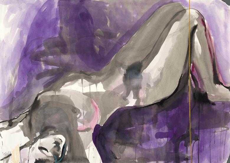 Woman in Violet. Ink on high quality acid-free art paper, 29.5x41.5in - 75x105cm. Fig. 309